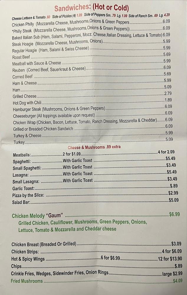 Charley's Pizza Parlor Chicken Philly
