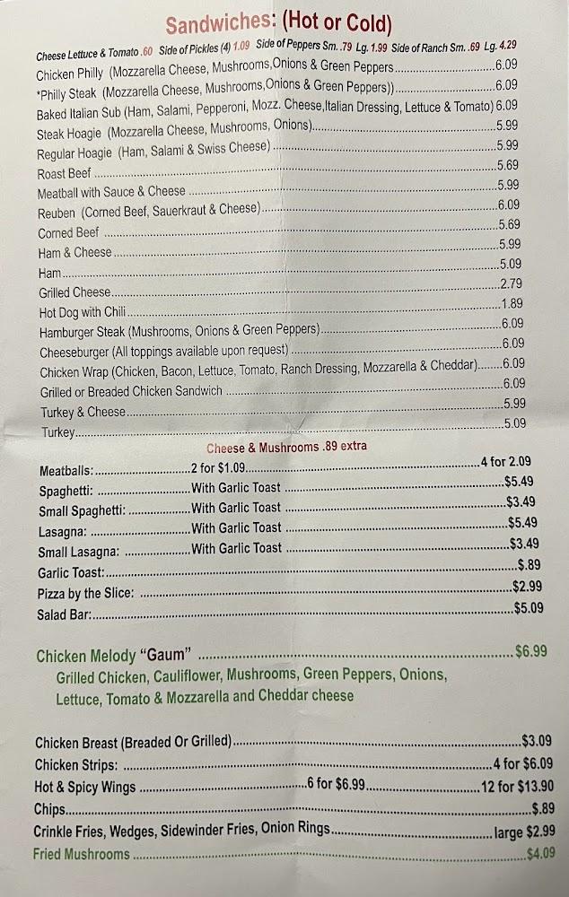 Charley's Pizza Parlor Menu image 3